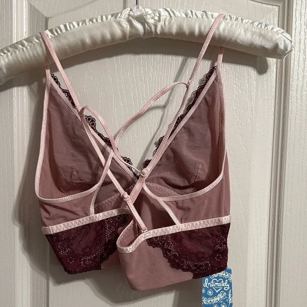 Intimately Free People Leah Soft Lace Bralette Berry Combo Lounge Coquette Boho